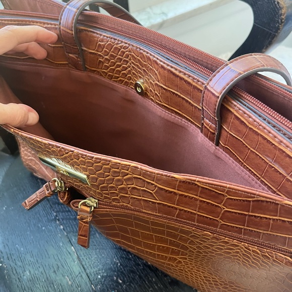 Vintage Faux Croc Brown Work Bag - Picture 5 of 11